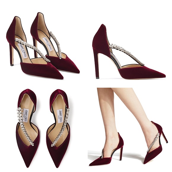 JIMMY CHOO Velvet Bee Pumps 100 36.5. Beautiful condition! - Picture 1 of 12